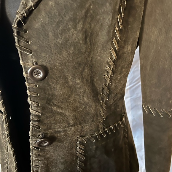 Marcelle Renee boho leather jacket SZ S - Picture 2 of 8